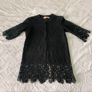 E2 Clothing Black Lace Blouse